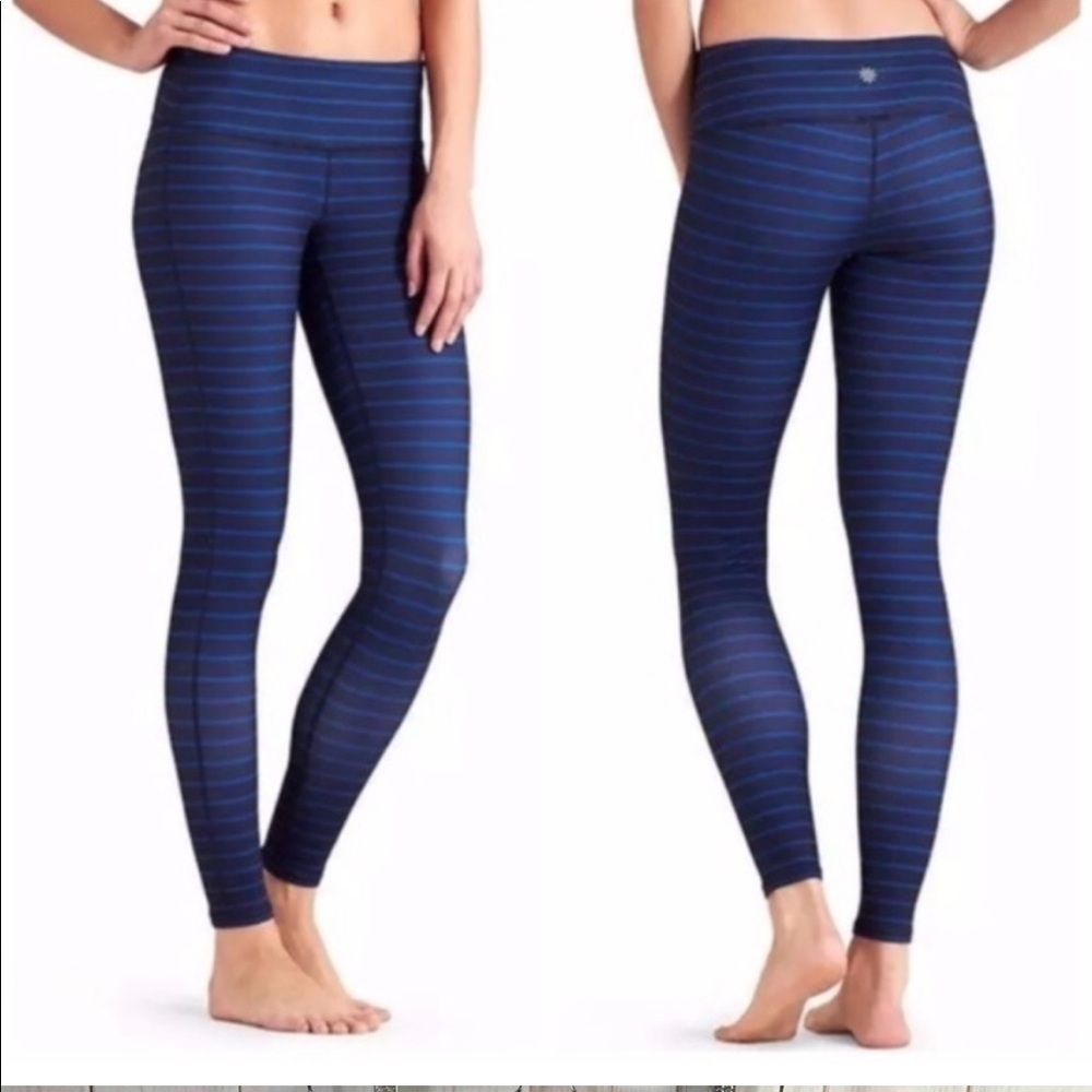 ATHLETA Blue Admiral Striped Chaturanga Tight XS‎